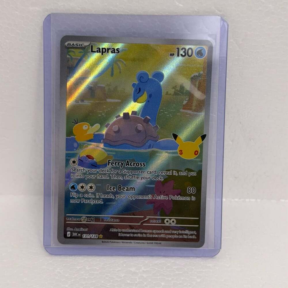 Pokemon Lapras 30th Celebration Illustration Rare 131/128 Holo